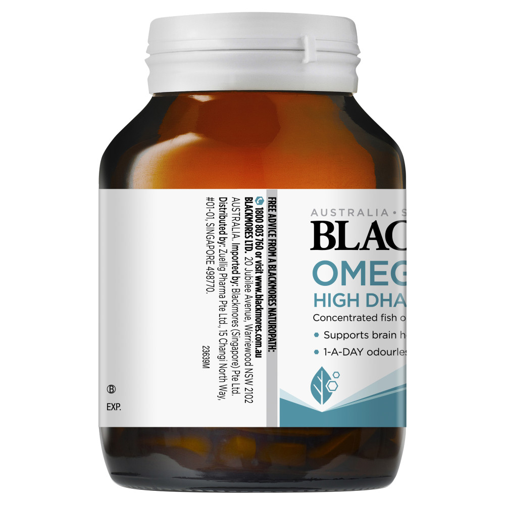 blackmores omega brain high dha fish oil 60c