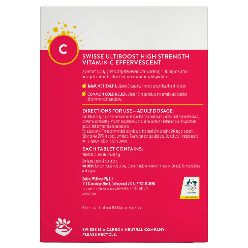 swisse high strength c effervescent 3x20t